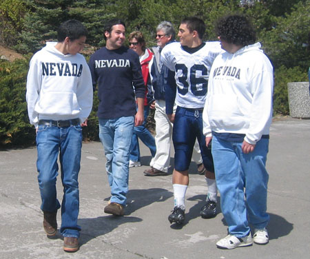 Silver and Blue walking out with Mike